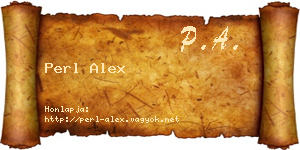 Perl Alex névjegykártya